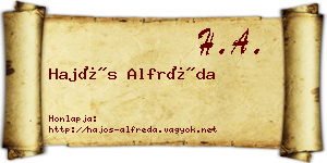 Hajós Alfréda névjegykártya